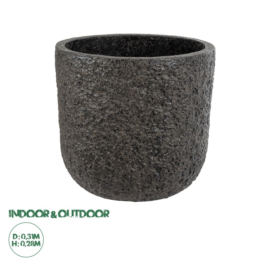 Τεχνητός Κήπος LUCCA  Επιδαπέδιο Πολυεστερικό Τσιμεντένιο Κασπώ Γλάστρα -  Καφέ Φ31 x Υ28cm