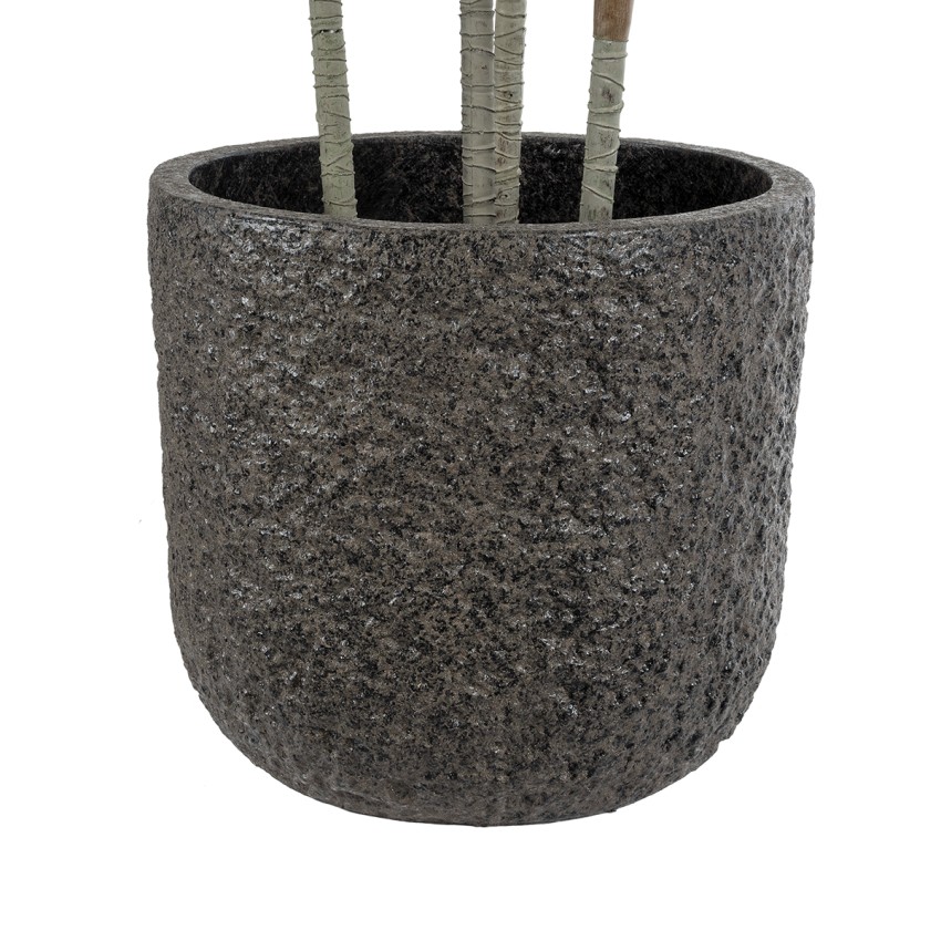 Τεχνητός Κήπος LUCCA  Επιδαπέδιο Πολυεστερικό Τσιμεντένιο Κασπώ Γλάστρα -  Καφέ Φ31 x Υ28cm