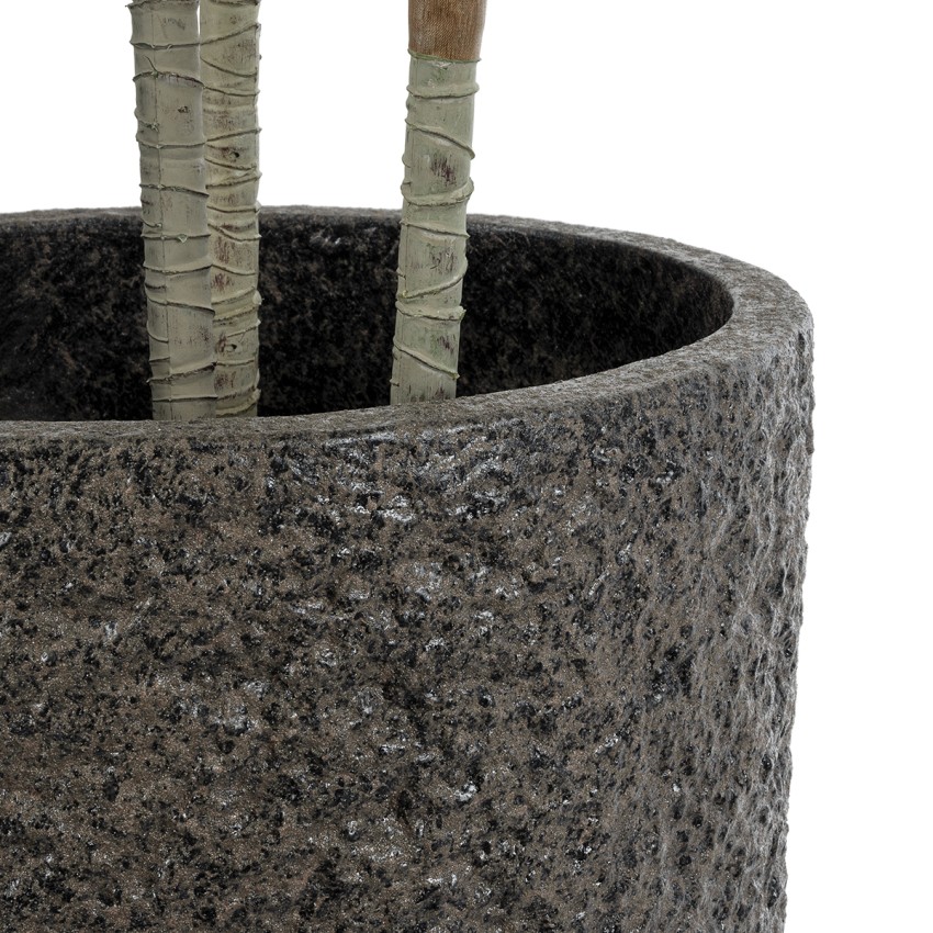 Τεχνητός Κήπος LUCCA  Επιδαπέδιο Πολυεστερικό Τσιμεντένιο Κασπώ Γλάστρα -  Καφέ Φ31 x Υ28cm