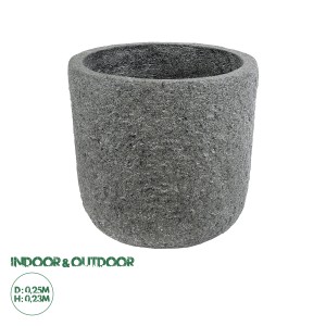 Τεχνητός Κήπος ERICE  Επιδαπέδιο Πολυεστερικό Τσιμεντένιο Κασπώ Γλάστρα -  Γκρι Φ25 x Υ23cm