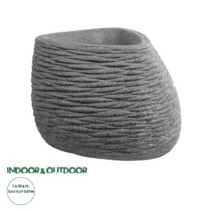 Τεχνητός Κήπος RONDA  Επιδαπέδιο Πολυεστερικό Τσιμεντένιο Κασπώ Γλάστρα -  Γκρι Μ63 x Π41 x Υ47cm