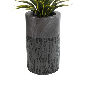 Τεχνητός Κήπος PISA  Επιδαπέδιο Πολυεστερικό Τσιμεντένιο Κασπώ Γλάστρα -  Γκρι Ανθρακί Φ36 x Υ60cm