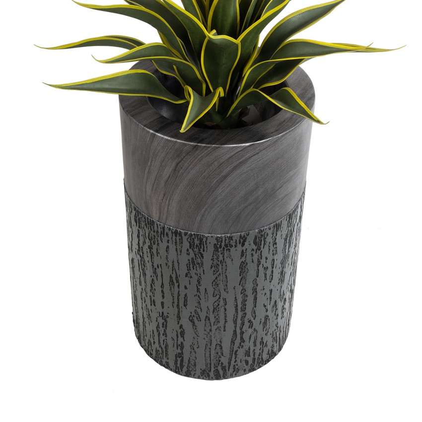 Τεχνητός Κήπος PISA  Επιδαπέδιο Πολυεστερικό Τσιμεντένιο Κασπώ Γλάστρα -  Γκρι Ανθρακί Φ36 x Υ60cm