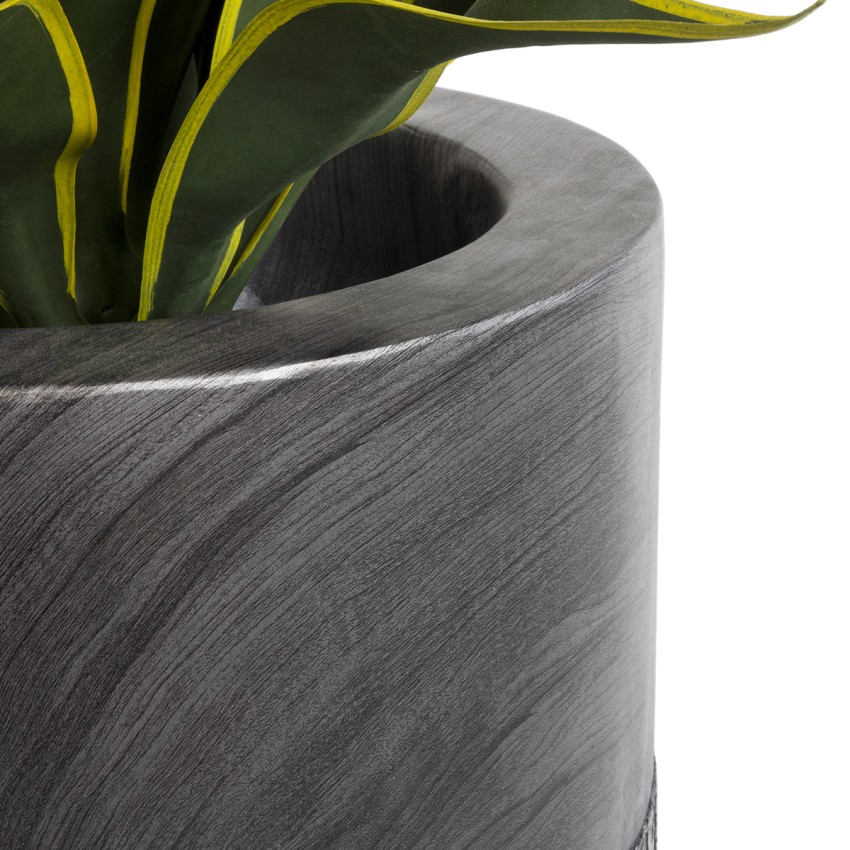 Τεχνητός Κήπος PISA  Επιδαπέδιο Πολυεστερικό Τσιμεντένιο Κασπώ Γλάστρα -  Γκρι Ανθρακί Φ36 x Υ60cm