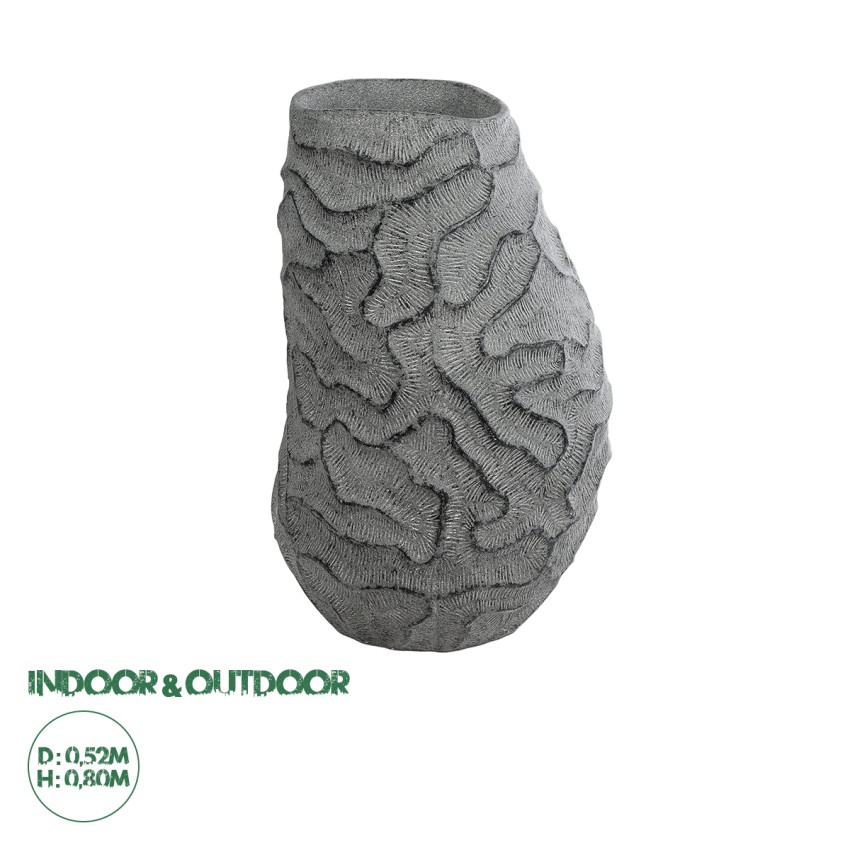 Τεχνητός Κήπος GALICIA  Επιδαπέδιο Πολυεστερικό Τσιμεντένιο Κασπώ Γλάστρα -  Γκρι Φ52 x Υ80cm