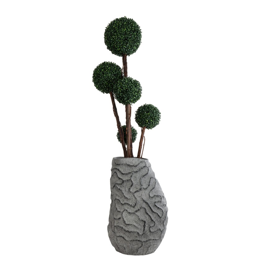 Τεχνητός Κήπος GALICIA  Επιδαπέδιο Πολυεστερικό Τσιμεντένιο Κασπώ Γλάστρα -  Γκρι Φ52 x Υ80cm