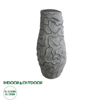 Τεχνητός Κήπος GALICIA  Επιδαπέδιο Πολυεστερικό Τσιμεντένιο Κασπώ Γλάστρα -  Γκρι Φ50 x Υ110cm