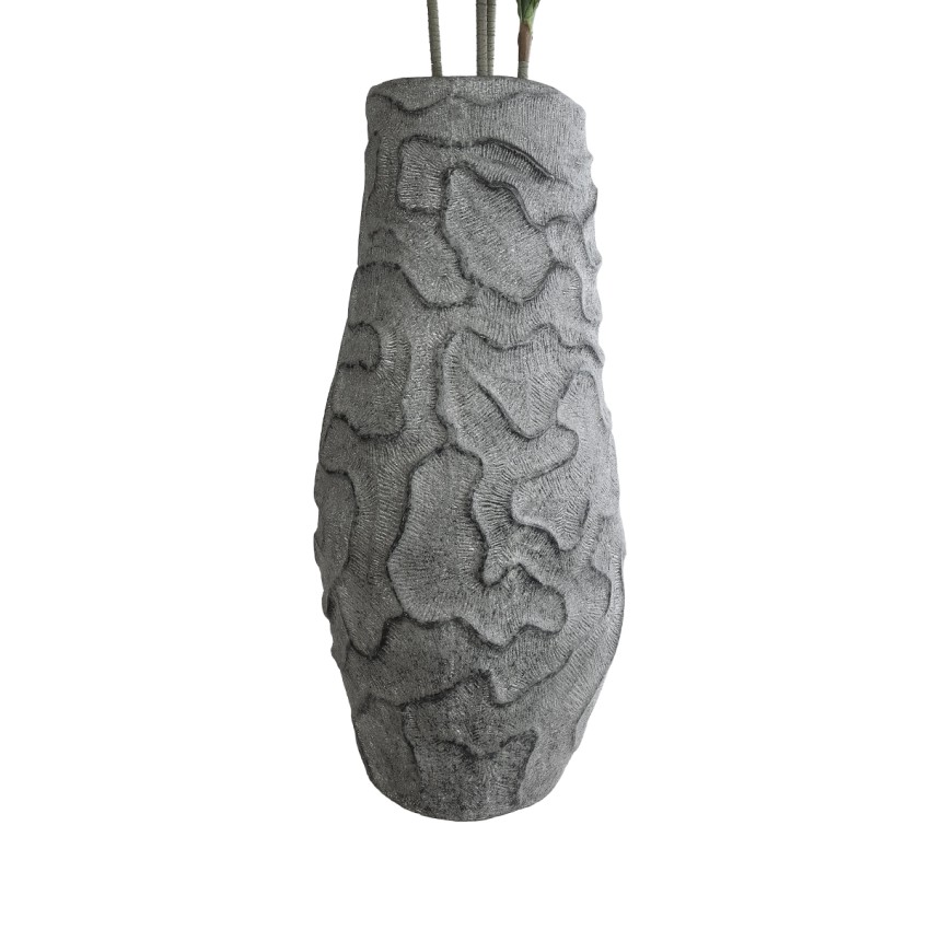 Τεχνητός Κήπος GALICIA  Επιδαπέδιο Πολυεστερικό Τσιμεντένιο Κασπώ Γλάστρα -  Γκρι Φ50 x Υ110cm