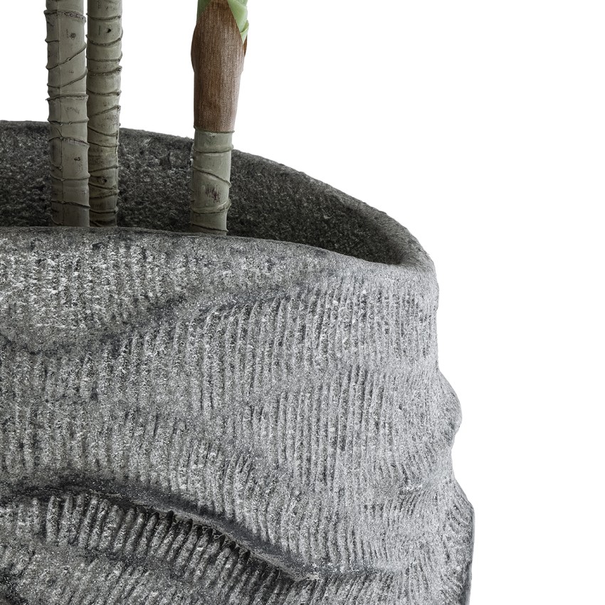 Τεχνητός Κήπος GALICIA  Επιδαπέδιο Πολυεστερικό Τσιμεντένιο Κασπώ Γλάστρα -  Γκρι Φ50 x Υ110cm