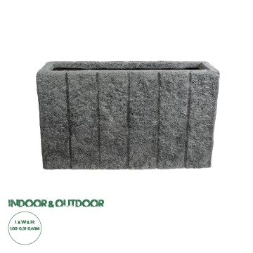 Τεχνητός Κήπος PELLEGRINO  Επιδαπέδιο Πολυεστερικό Τσιμεντένιο Κασπώ Γλάστρα -  Γκρι Μ100 x Π31 x Υ60cm