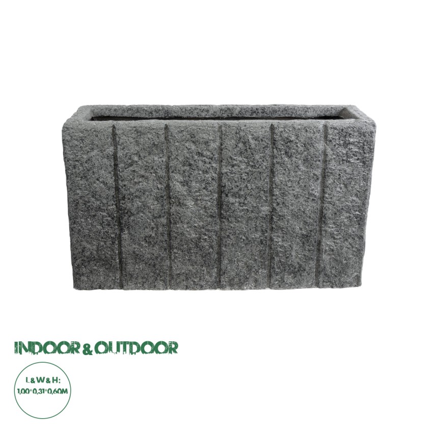 Τεχνητός Κήπος PELLEGRINO  Επιδαπέδιο Πολυεστερικό Τσιμεντένιο Κασπώ Γλάστρα -  Γκρι Μ100 x Π31 x Υ60cm