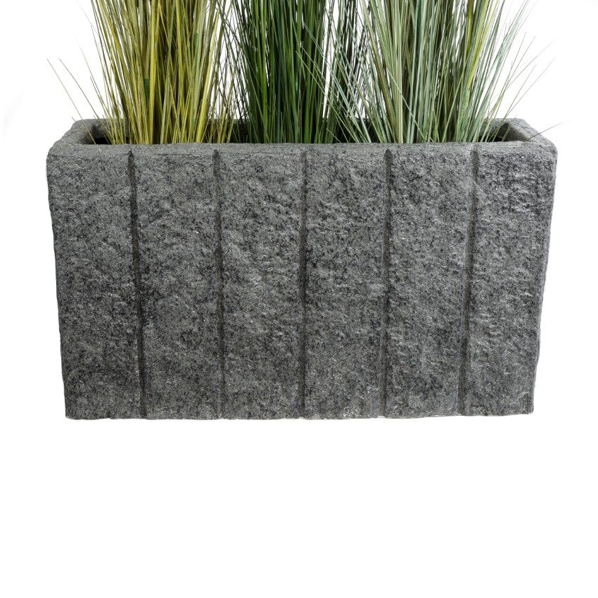 Τεχνητός Κήπος PELLEGRINO  Επιδαπέδιο Πολυεστερικό Τσιμεντένιο Κασπώ Γλάστρα -  Γκρι Μ100 x Π31 x Υ60cm