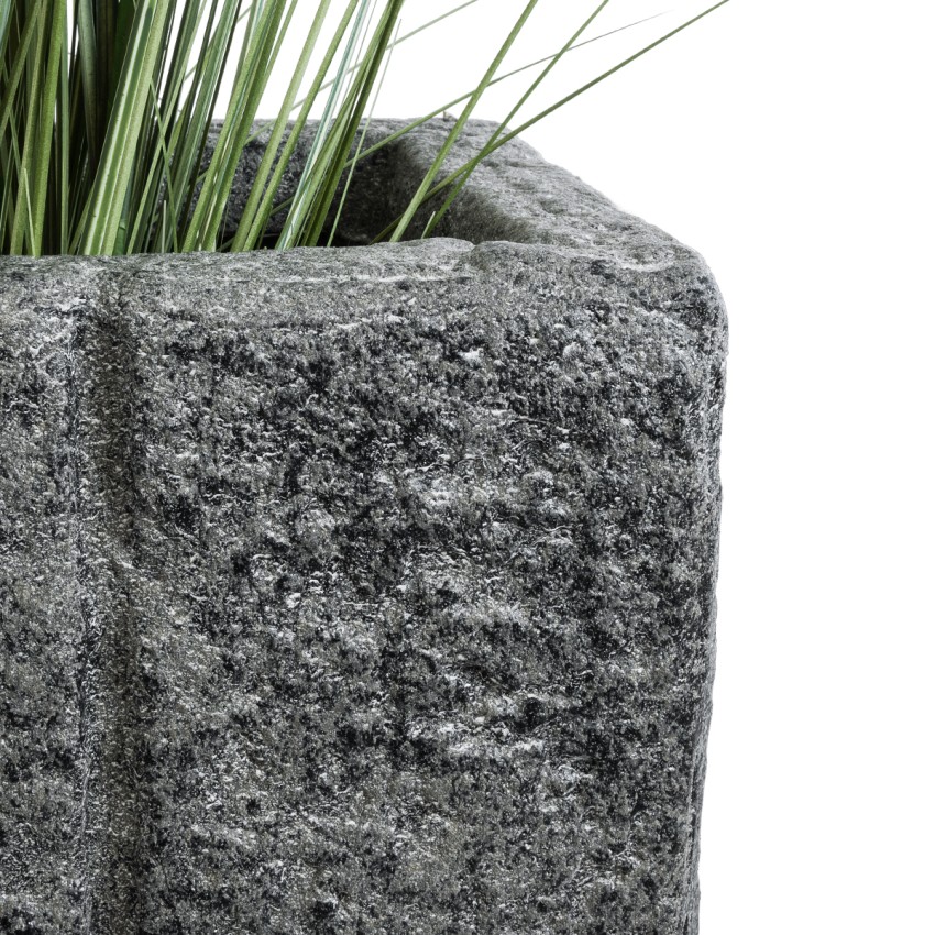 Τεχνητός Κήπος PELLEGRINO  Επιδαπέδιο Πολυεστερικό Τσιμεντένιο Κασπώ Γλάστρα -  Γκρι Μ100 x Π31 x Υ60cm