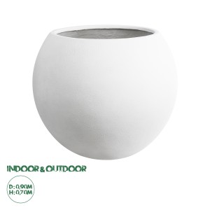 Τεχνητός Κήπος MURANO  Επιδαπέδιο Πολυεστερικό Τσιμεντένιο Κασπώ Γλάστρα -  Λευκό Φ90 x Υ70cm