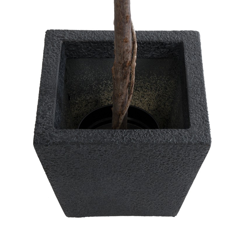 Τεχνητός Κήπος KARRASPIO  Επιδαπέδιο Πολυεστερικό Τσιμεντένιο Κασπώ Γλάστρα -  Μαύρο Μ34 x Π34 x Υ30cm