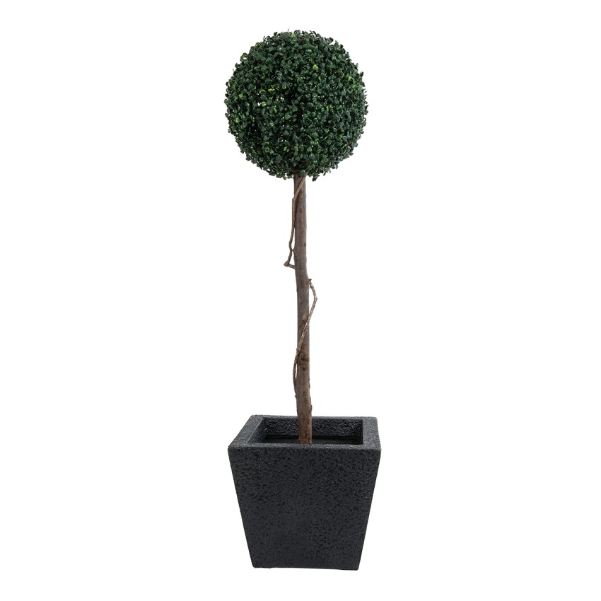 Τεχνητός Κήπος KARRASPIO  Επιδαπέδιο Πολυεστερικό Τσιμεντένιο Κασπώ Γλάστρα -  Μαύρο Μ34 x Π34 x Υ30cm