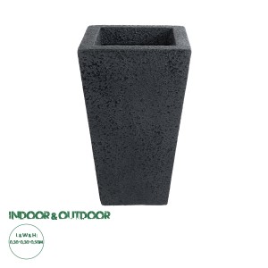 Τεχνητός Κήπος MAYOR  Επιδαπέδιο Πολυεστερικό Τσιμεντένιο Κασπώ Γλάστρα -  Μαύρο Μ30 x Π30 x Υ50cm