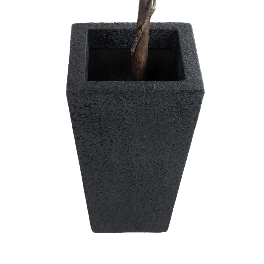 Τεχνητός Κήπος MAYOR  Επιδαπέδιο Πολυεστερικό Τσιμεντένιο Κασπώ Γλάστρα -  Μαύρο Μ30 x Π30 x Υ50cm