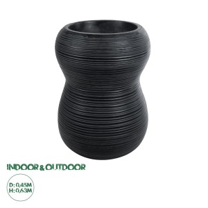 Τεχνητός Κήπος BARRIO  Επιδαπέδιο Πολυεστερικό Τσιμεντένιο Κασπώ Γλάστρα -  Μαύρο Φ45 x Υ63cm