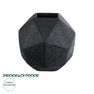 Τεχνητός Κήπος CARNABY  Επιδαπέδιο Πολυεστερικό Τσιμεντένιο Κασπώ Γλάστρα -  Μαύρο Μ38 x Π38 x Υ38cm