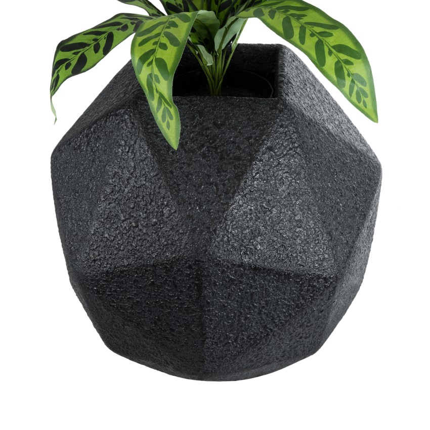 Τεχνητός Κήπος CARNABY  Επιδαπέδιο Πολυεστερικό Τσιμεντένιο Κασπώ Γλάστρα -  Μαύρο Μ38 x Π38 x Υ38cm