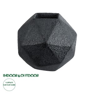 Τεχνητός Κήπος CARNABY  Επιδαπέδιο Πολυεστερικό Τσιμεντένιο Κασπώ Γλάστρα -  Μαύρο Μ30 x Π30 x Υ30cm