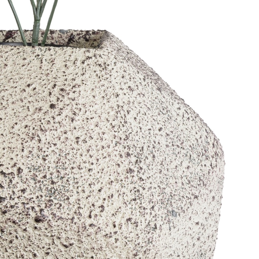 Τεχνητός Κήπος BOROUGH  Επιδαπέδιο Πολυεστερικό Τσιμεντένιο Κασπώ Γλάστρα -  Λευκό με Μπεζ Μ30 x Π30 x Υ30cm