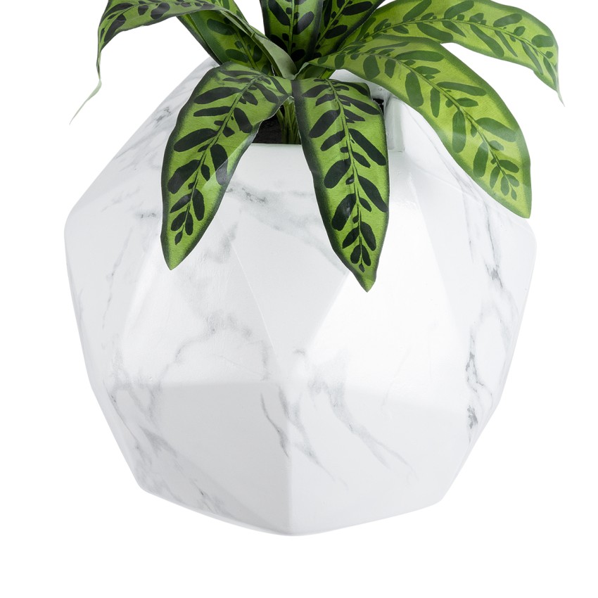 Τεχνητός Κήπος BRIXTON  Επιδαπέδιο Πολυεστερικό Τσιμεντένιο Κασπώ Γλάστρα -  Λευκό Μ38 x Π38 x Υ38cm