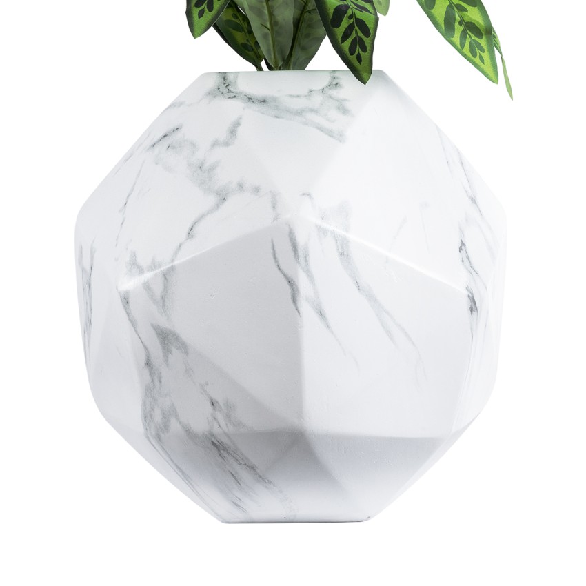 Τεχνητός Κήπος BRIXTON  Επιδαπέδιο Πολυεστερικό Τσιμεντένιο Κασπώ Γλάστρα -  Λευκό Μ38 x Π38 x Υ38cm