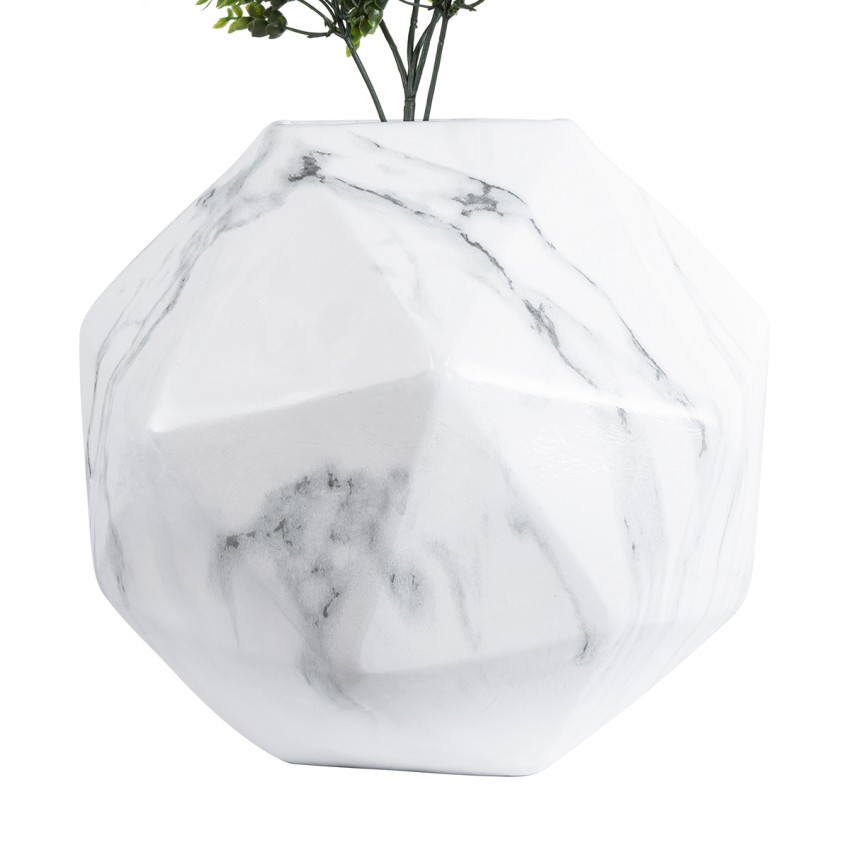 Τεχνητός Κήπος BRIXTON  Επιδαπέδιο Πολυεστερικό Τσιμεντένιο Κασπώ Γλάστρα -  Λευκό Μ30 x Π30 x Υ30cm