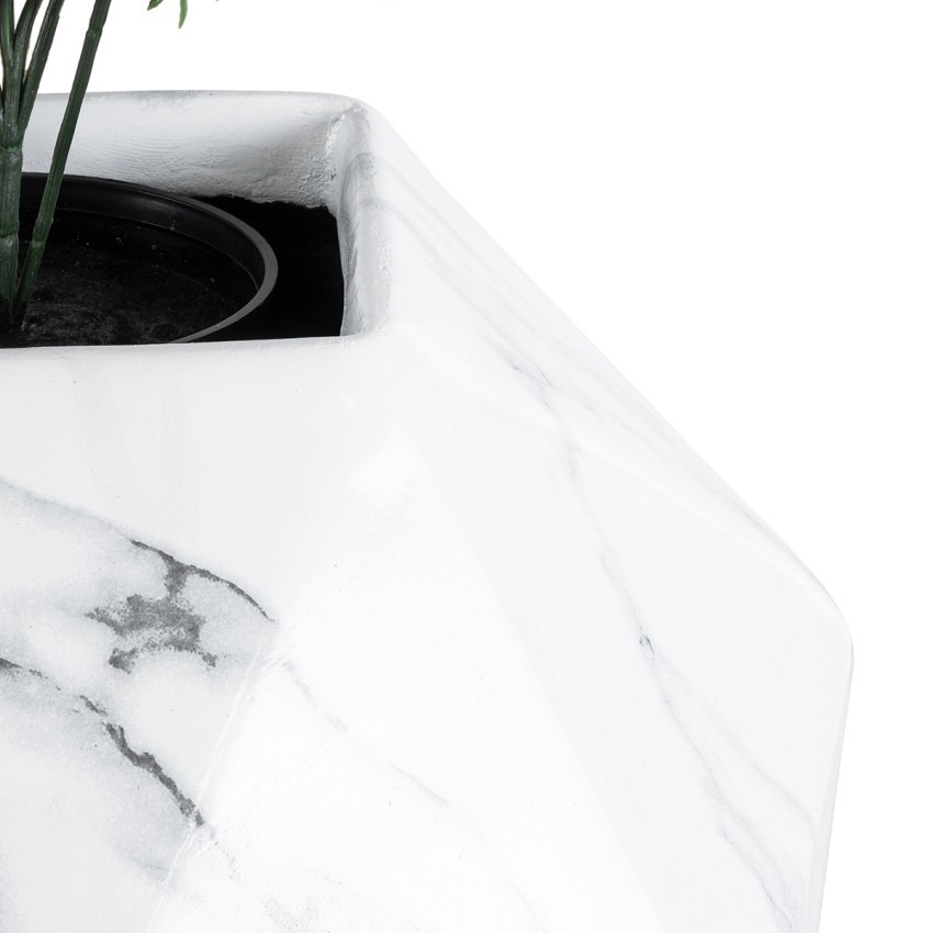 Τεχνητός Κήπος BRIXTON  Επιδαπέδιο Πολυεστερικό Τσιμεντένιο Κασπώ Γλάστρα -  Λευκό Μ30 x Π30 x Υ30cm