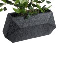 Τεχνητός Κήπος GREENWICH  Επιδαπέδιο Πολυεστερικό Τσιμεντένιο Κασπώ Γλάστρα -  Μαύρο Μ40 x Π16 x Υ21cm