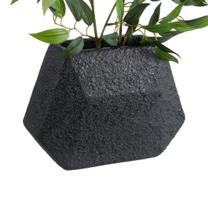 Τεχνητός Κήπος GREENWICH  Επιδαπέδιο Πολυεστερικό Τσιμεντένιο Κασπώ Γλάστρα -  Μαύρο Μ24 x Π14 x Υ20cm