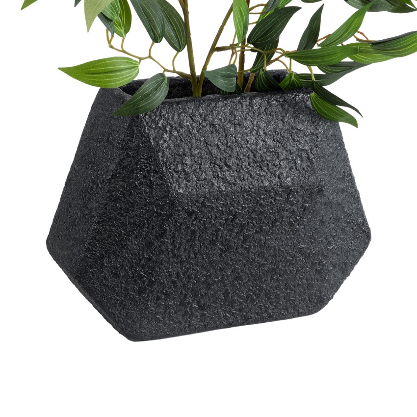 Τεχνητός Κήπος GREENWICH  Επιδαπέδιο Πολυεστερικό Τσιμεντένιο Κασπώ Γλάστρα -  Μαύρο Μ24 x Π14 x Υ20cm