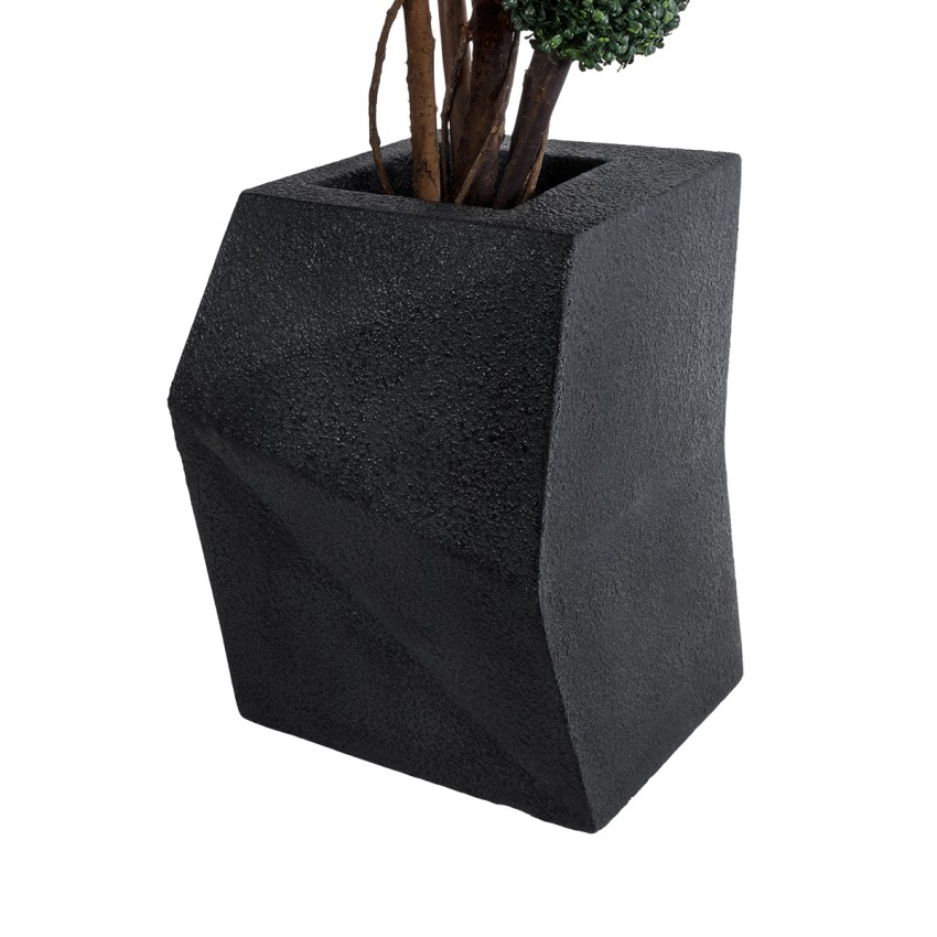 Τεχνητός Κήπος CAMDEN  Επιδαπέδιο Πολυεστερικό Τσιμεντένιο Κασπώ Γλάστρα -  Μαύρο Μ47 x Π43 x Υ66cm