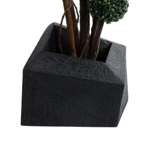 Τεχνητός Κήπος CAMDEN  Επιδαπέδιο Πολυεστερικό Τσιμεντένιο Κασπώ Γλάστρα -  Μαύρο Μ49 x Π49 x Υ44cm