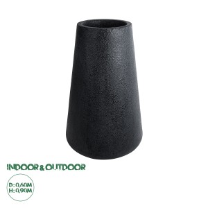 Τεχνητός Κήπος SOHO  Επιδαπέδιο Πολυεστερικό Τσιμεντένιο Κασπώ Γλάστρα -  Μαύρο Φ60 x Υ90cm