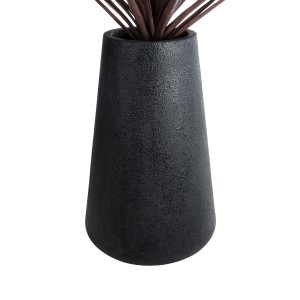 Τεχνητός Κήπος SOHO  Επιδαπέδιο Πολυεστερικό Τσιμεντένιο Κασπώ Γλάστρα -  Μαύρο Φ60 x Υ90cm