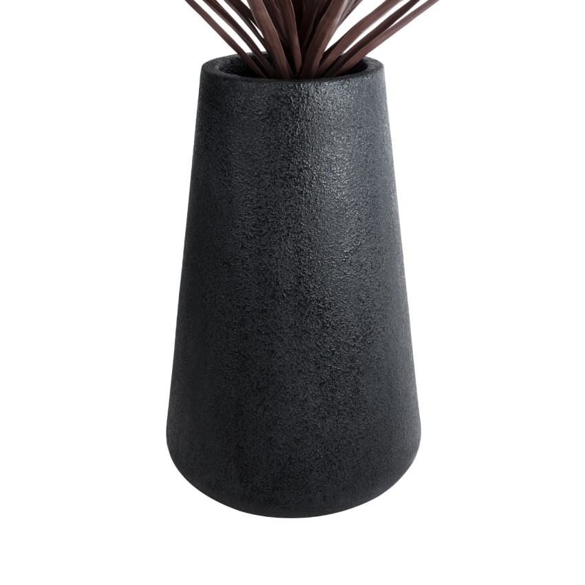 Τεχνητός Κήπος SOHO  Επιδαπέδιο Πολυεστερικό Τσιμεντένιο Κασπώ Γλάστρα -  Μαύρο Φ60 x Υ90cm