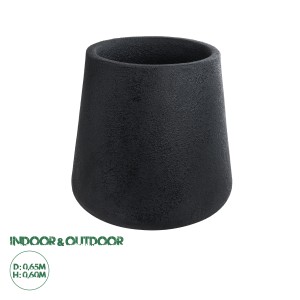Τεχνητός Κήπος SOHO  Επιδαπέδιο Πολυεστερικό Τσιμεντένιο Κασπώ Γλάστρα -  Μαύρο Φ65 x Υ60cm