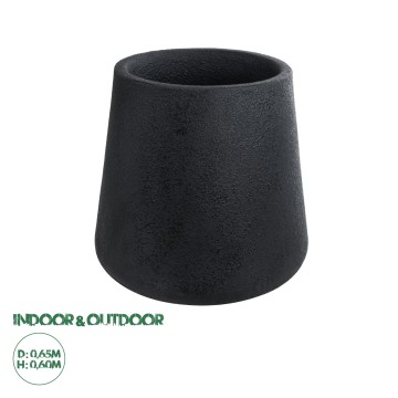 Τεχνητός Κήπος SOHO  Επιδαπέδιο Πολυεστερικό Τσιμεντένιο Κασπώ Γλάστρα -  Μαύρο Φ65 x Υ60cm
