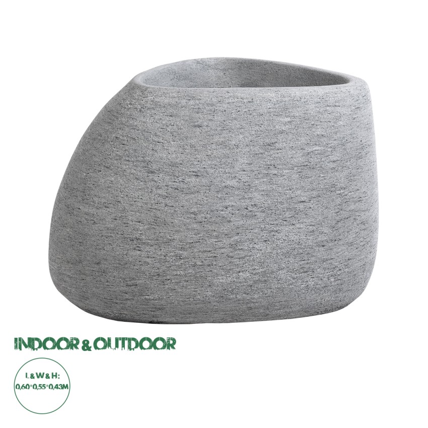 Τεχνητός Κήπος OXFORD  Επιδαπέδιο Πολυεστερικό Τσιμεντένιο Κασπώ Γλάστρα -  Γκρι Μ60 x Π55 x Υ43cm