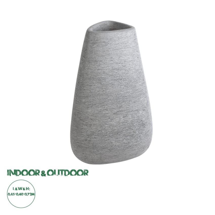 Τεχνητός Κήπος OXFORD  Επιδαπέδιο Πολυεστερικό Τσιμεντένιο Κασπώ Γλάστρα -  Γκρι Μ45 x Π40 x Υ72cm