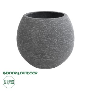 Τεχνητός Κήπος COLUMBIA  Επιδαπέδιο Πολυεστερικό Τσιμεντένιο Κασπώ Γλάστρα -  Γκρι Φ40 x Υ35cm