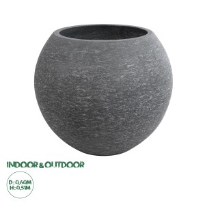 Τεχνητός Κήπος COLUMBIA  Επιδαπέδιο Πολυεστερικό Τσιμεντένιο Κασπώ Γλάστρα -  Γκρι Φ60 x Υ51cm