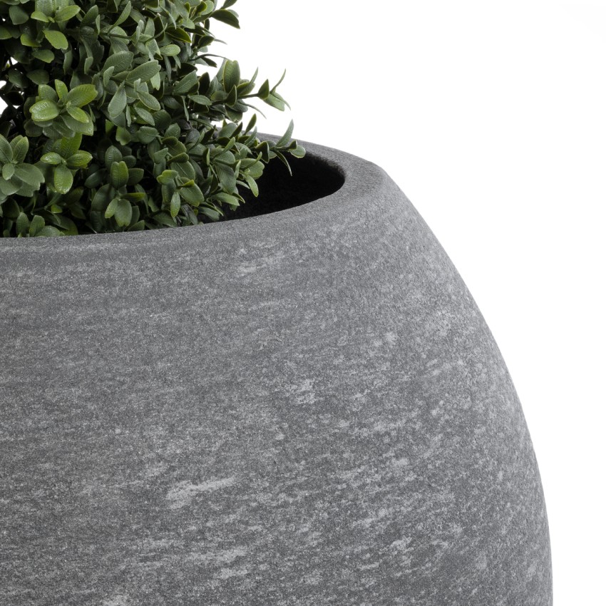 Τεχνητός Κήπος COLUMBIA  Επιδαπέδιο Πολυεστερικό Τσιμεντένιο Κασπώ Γλάστρα -  Γκρι Φ60 x Υ51cm