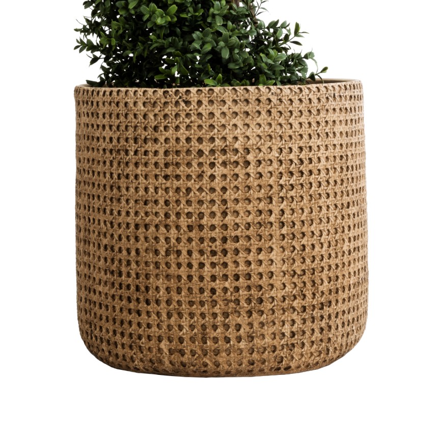 Τεχνητός Κήπος GIUSEPPE  Διακοσμητικό Πολυεστερικό Τσιμεντένιο Κασπώ Γλάστρα -  Καφέ Φ35 x Υ33cm