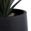 Τεχνητός Κήπος MAYFAIR  Διακοσμητικό Πολυεστερικό Τσιμεντένιο Κασπώ Γλάστρα -  Μαύρο με Λευκές Λεπτομέριες Μ25 x Π27 x Υ30cm
