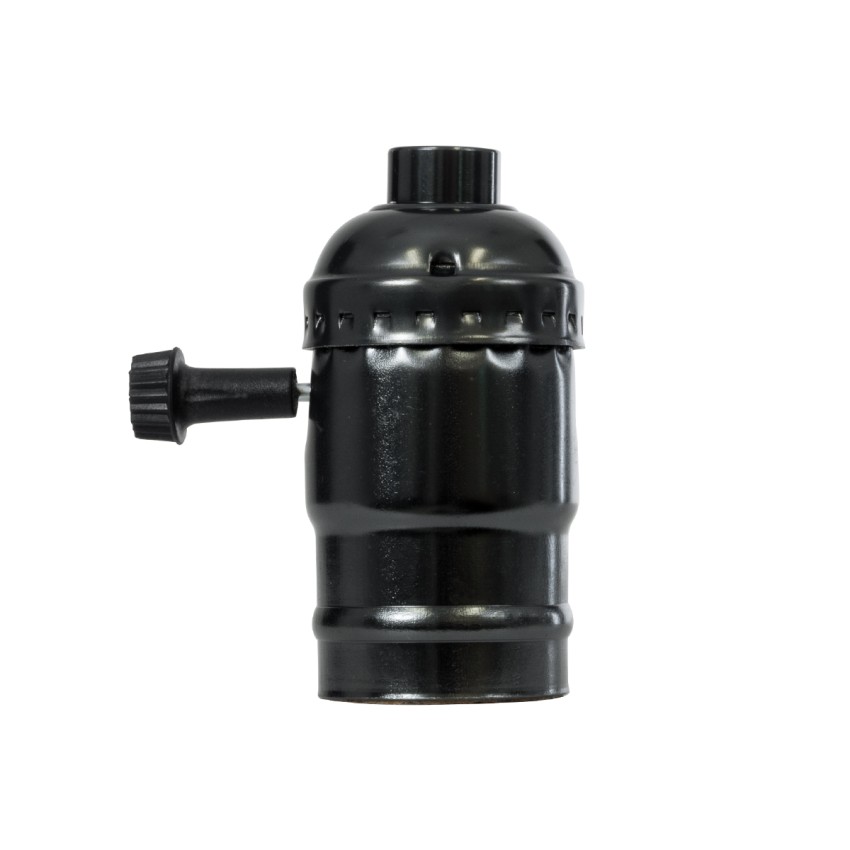 Ντουί Vintage Industrial Retro E27 με Διακόπτη ON/OFF - Μαύρο - Μ5.5 x Π3.6 x Υ7cm