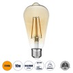 Λάμπα LED Long Filament E27 ST64 Αχλάδι 10W 900lm 360° AC 220-240V IP20 Φ6.4 x Υ14cm  Ultra Θερμό Λευκό 2200K με Μελί Γυαλί Dimmable